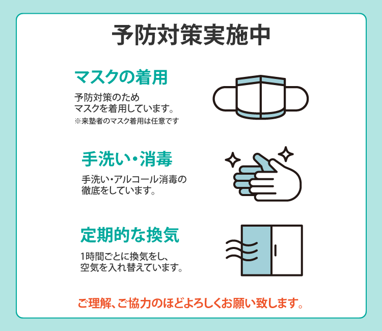 予防対策実施中