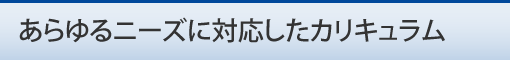 あらゆるニーズに対応したカリキュラム