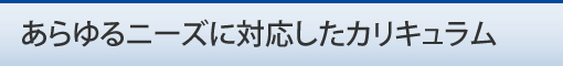 あらゆるニーズに対応したカリキュラム